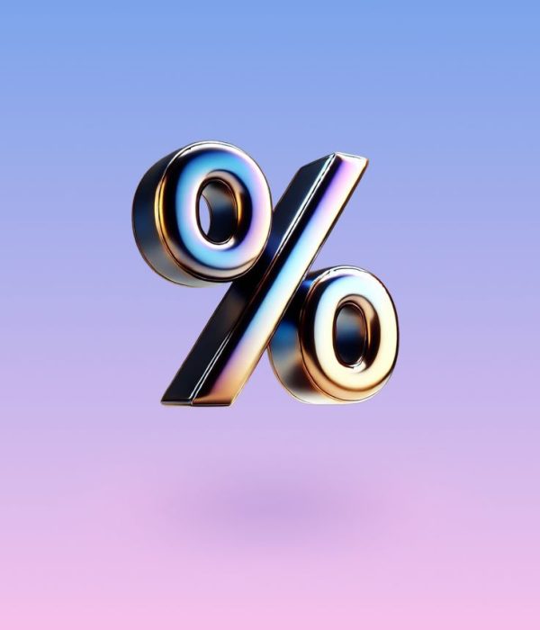 3D Chrome Percent Sign Icon
